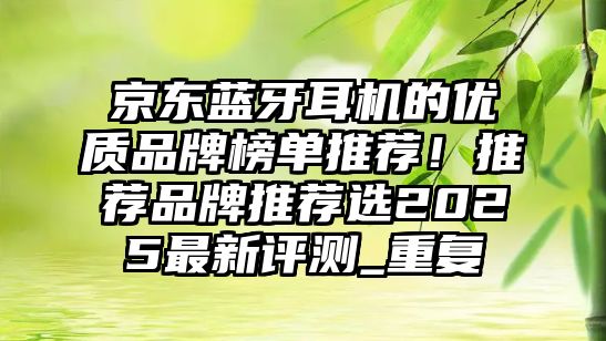 京東藍牙耳機的優(yōu)質(zhì)品牌榜單推薦！推薦品牌推薦選2025最新評測_重復